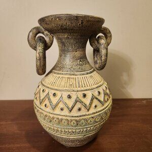 Vintage Tribal Vase with Ring Handles